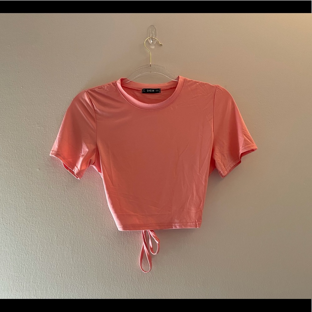 Open Back Coral Crop Top